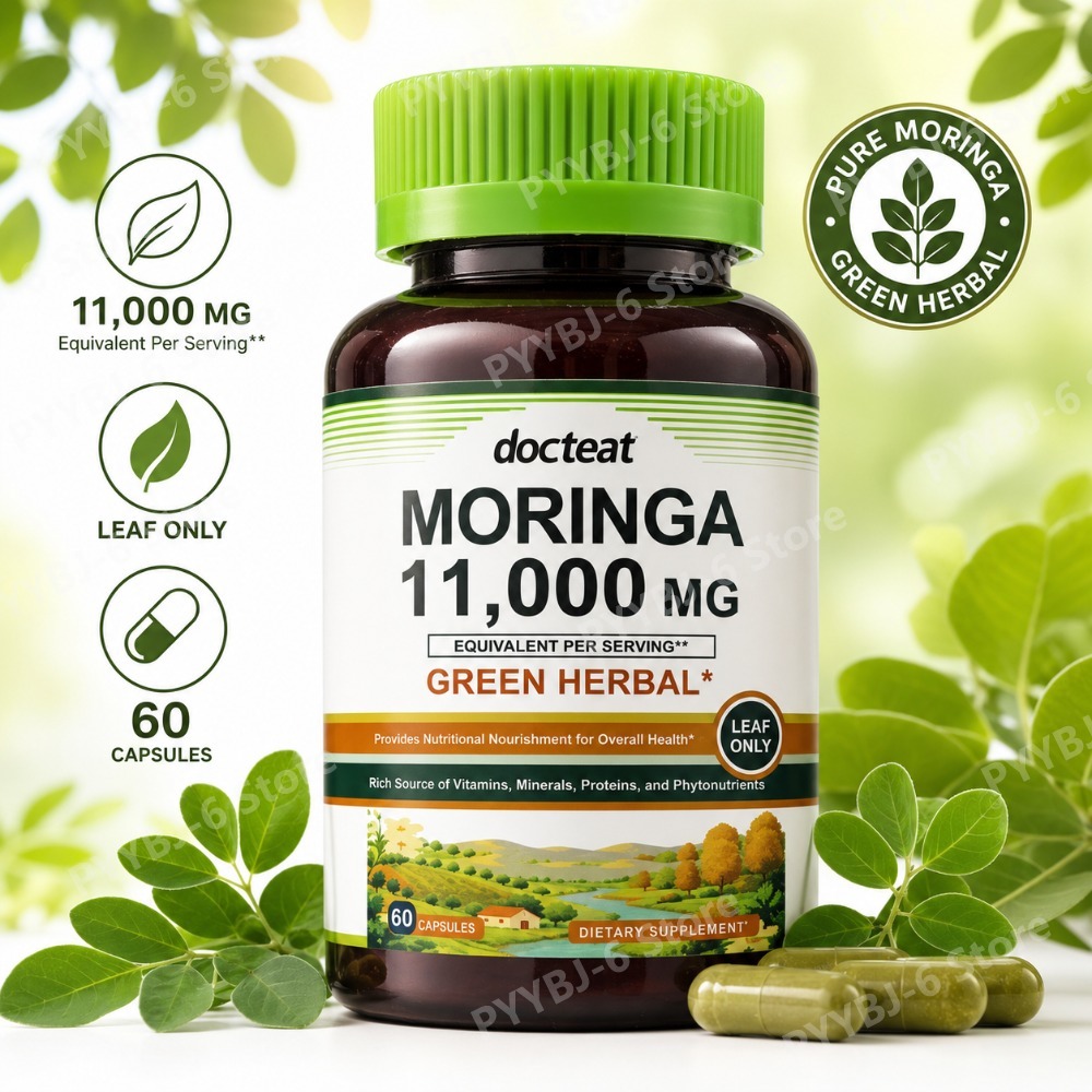 Green Herbal Wellness - มอริงก้า 11000 มก. อาหารเสริมสมุนไพรสีเขียว 60 แคปซูล